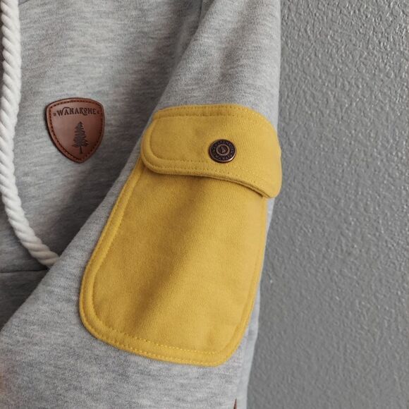 Wanakome Gray Neva Half Zip Hoodie Small - Picture 4 of 8